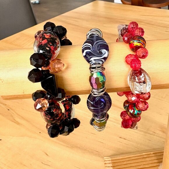 Three Stretch Bracelets Large Size - Picture 5 of 5